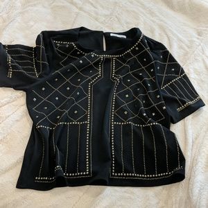 Black and Gold Studded Blouse
